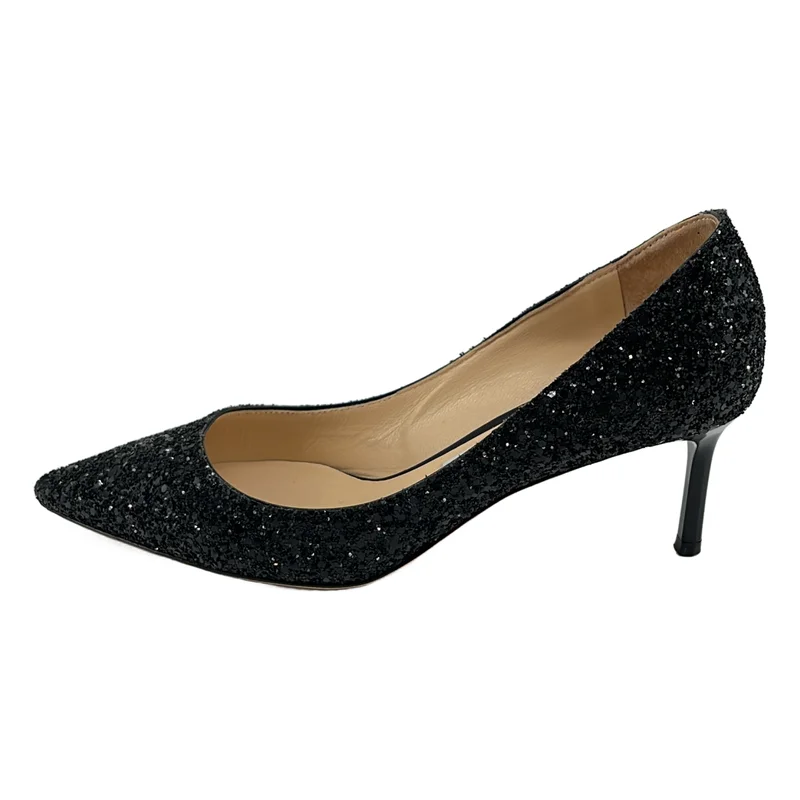 JIMMY CHOO / ジミーチュウ | ポインテッドトゥ グリッター ヒールパンプス | 36 1/2 | レディース