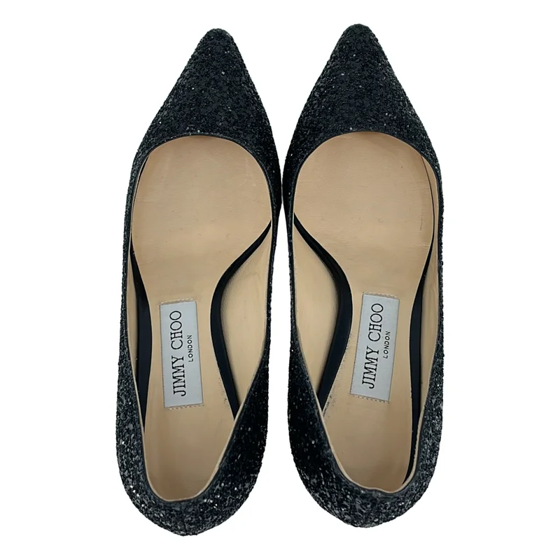 JIMMY CHOO / ジミーチュウ | ポインテッドトゥ グリッター ヒールパンプス | 36 1/2 | レディース