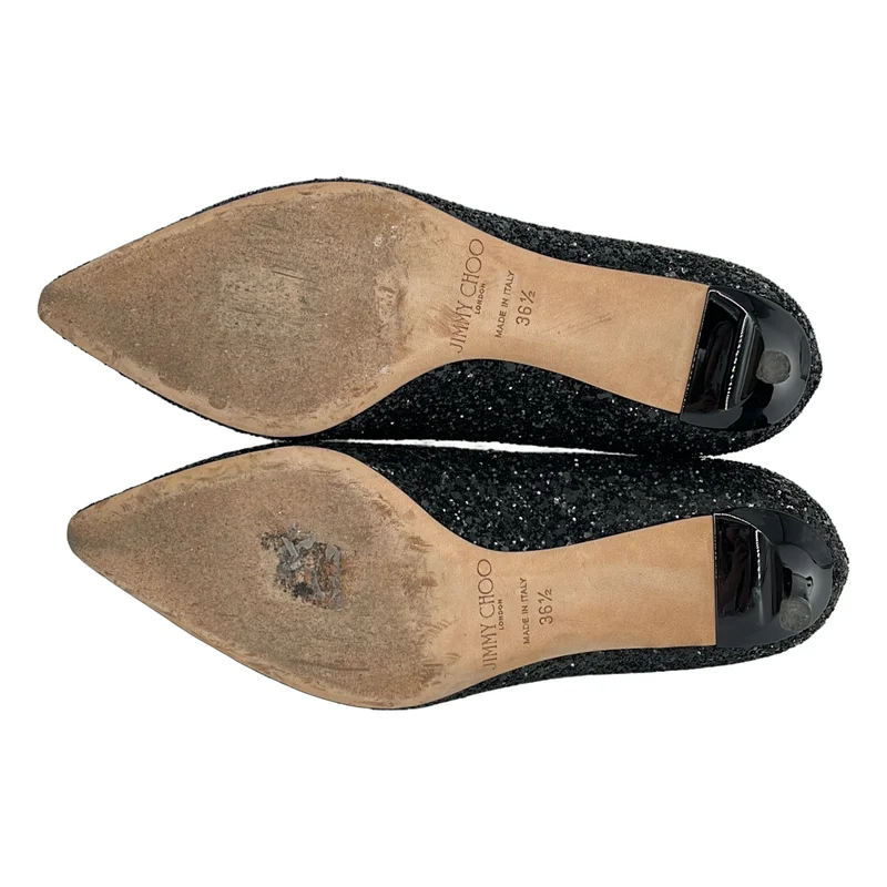 JIMMY CHOO / ジミーチュウ | ポインテッドトゥ グリッター ヒールパンプス | 36 1/2 | レディース