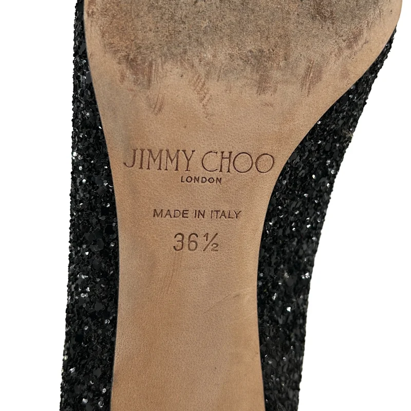 JIMMY CHOO / ジミーチュウ | ポインテッドトゥ グリッター ヒールパンプス | 36 1/2 | レディース