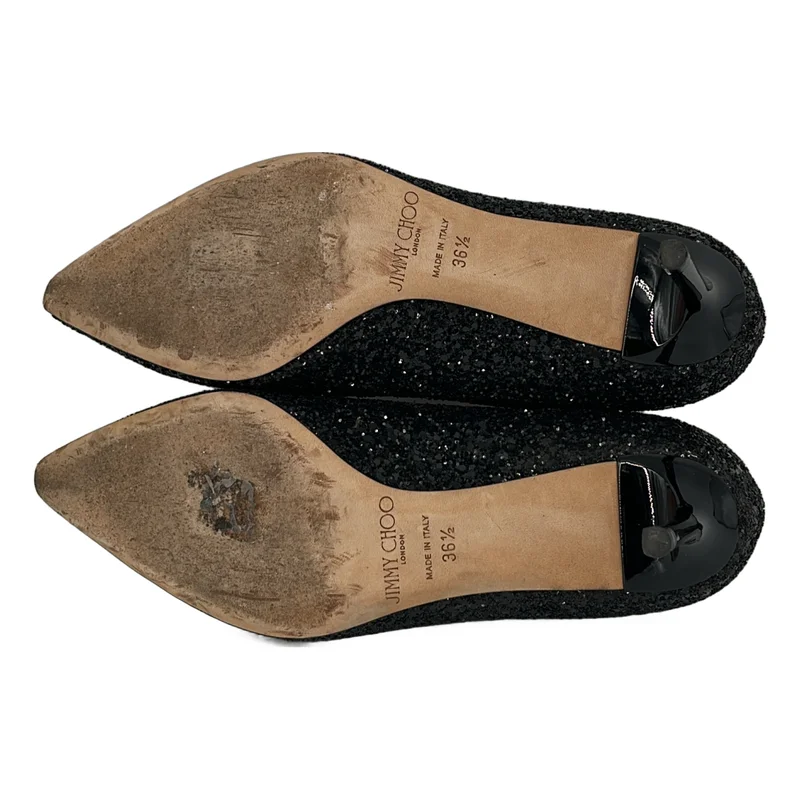 JIMMY CHOO / ジミーチュウ | ポインテッドトゥ グリッター ヒールパンプス | 36 1/2 | レディース