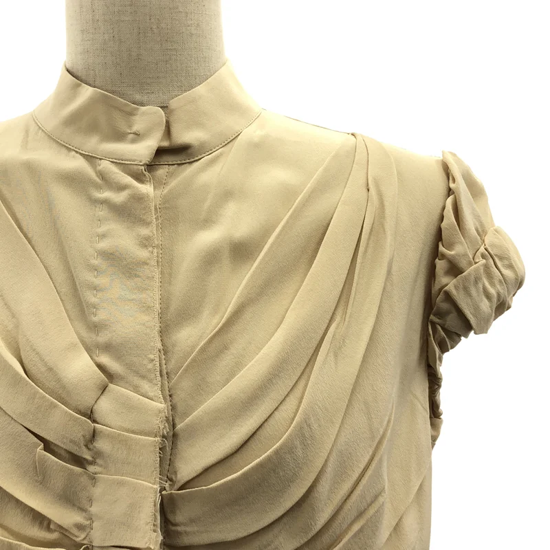 PRADA / プラダ | silk 100％ / シルク スタンドカラー シャツ ブラウス | 38 | レディース