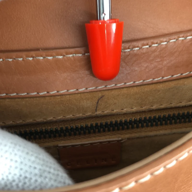 CELINE / セリーヌ | レザー ギャザー バックル ショルダーバッグ |