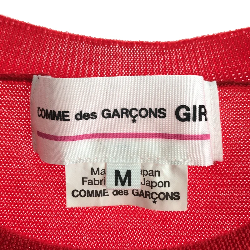 COMME des GARCONS GIRL / コムデギャルソンガール | 2019SS | ポリエステル縮絨 リボン 半袖ニット | M | レディース