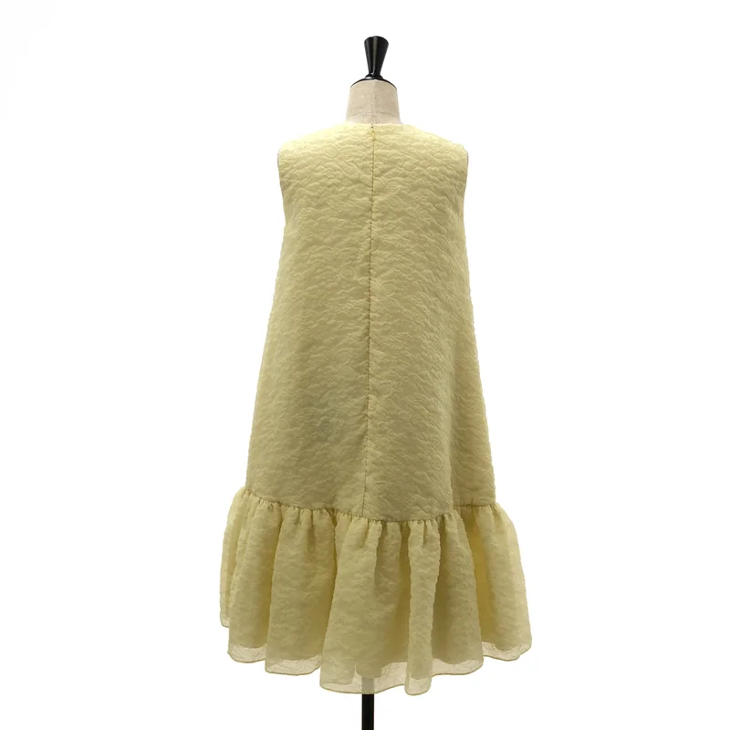 ERDEM / アーデム | コットン混 エンボスフラワー ノースリーブワンピース | 8 | レディース