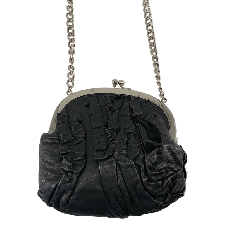 tricot COMME des GARCONS / トリココムデギャルソン | レザー フリル がま口 チェーンショルダーバッグ |