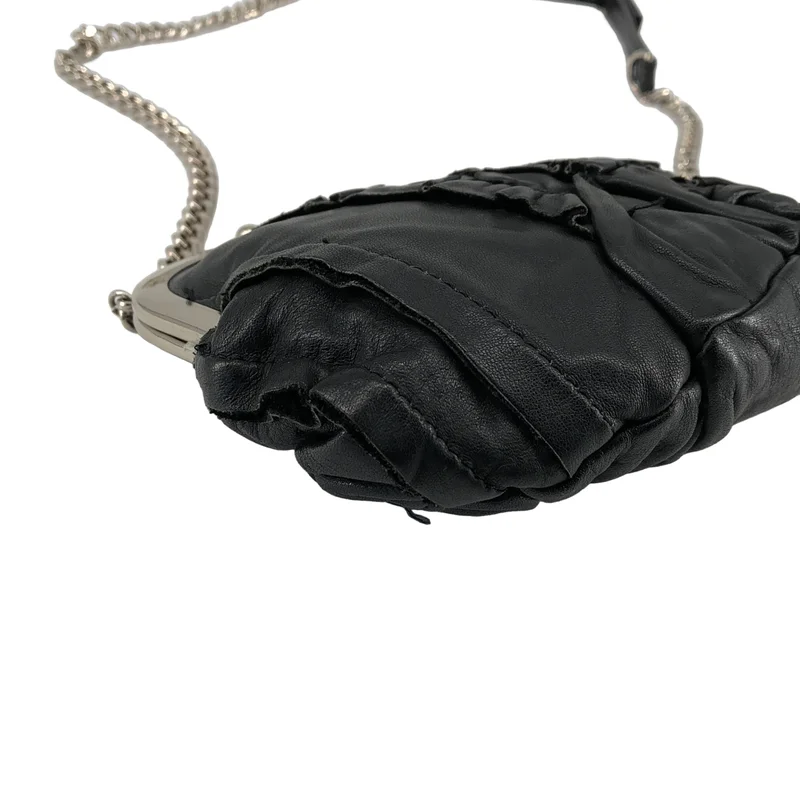 tricot COMME des GARCONS / トリココムデギャルソン | レザー フリル がま口 チェーンショルダーバッグ |