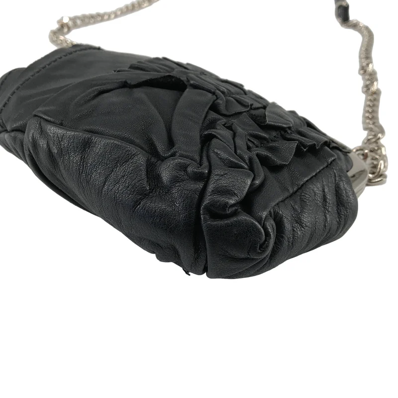 tricot COMME des GARCONS / トリココムデギャルソン | レザー フリル がま口 チェーンショルダーバッグ |
