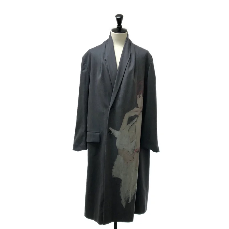 YOHJI YAMAMOTO POUR HOMME / ヨウジヤマモトプールオム | 2024AW | Kie5 Pattern Stole Jaket / ウールサージ 女性プリント ストールジャケット | 2 | メンズ