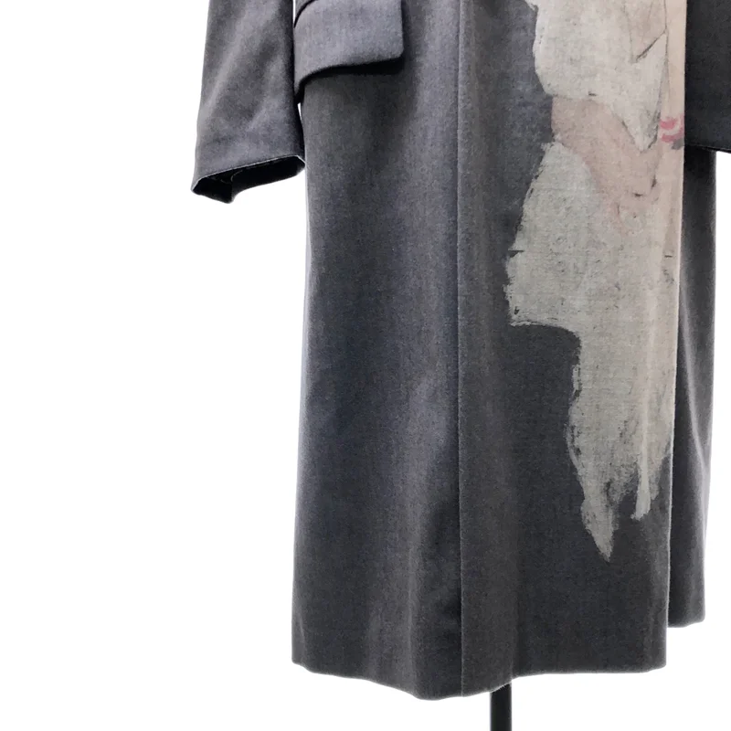 YOHJI YAMAMOTO POUR HOMME / ヨウジヤマモトプールオム | 2024AW | Kie5 Pattern Stole Jaket / ウールサージ 女性プリント ストールジャケット | 2 | メンズ