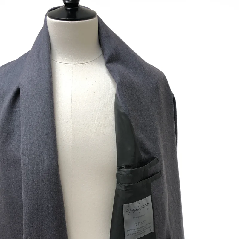 YOHJI YAMAMOTO POUR HOMME / ヨウジヤマモトプールオム | 2024AW | Kie5 Pattern Stole Jaket / ウールサージ 女性プリント ストールジャケット | 2 | メンズ