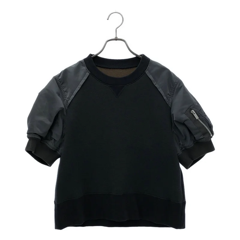 sacai / サカイ | 2022SS | Sponge Sweat Pullover / MA-1ドッキング 半袖スウェット | 1 | レディース