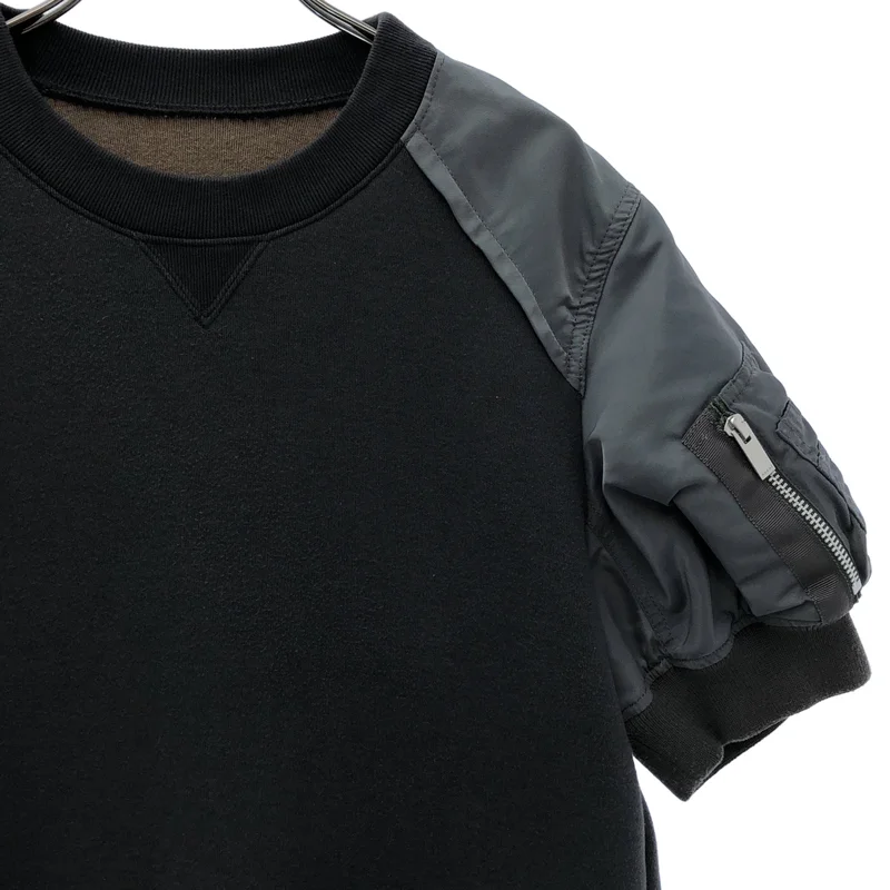 sacai / サカイ | 2022SS | Sponge Sweat Pullover / MA-1ドッキング 半袖スウェット | 1 | レディース