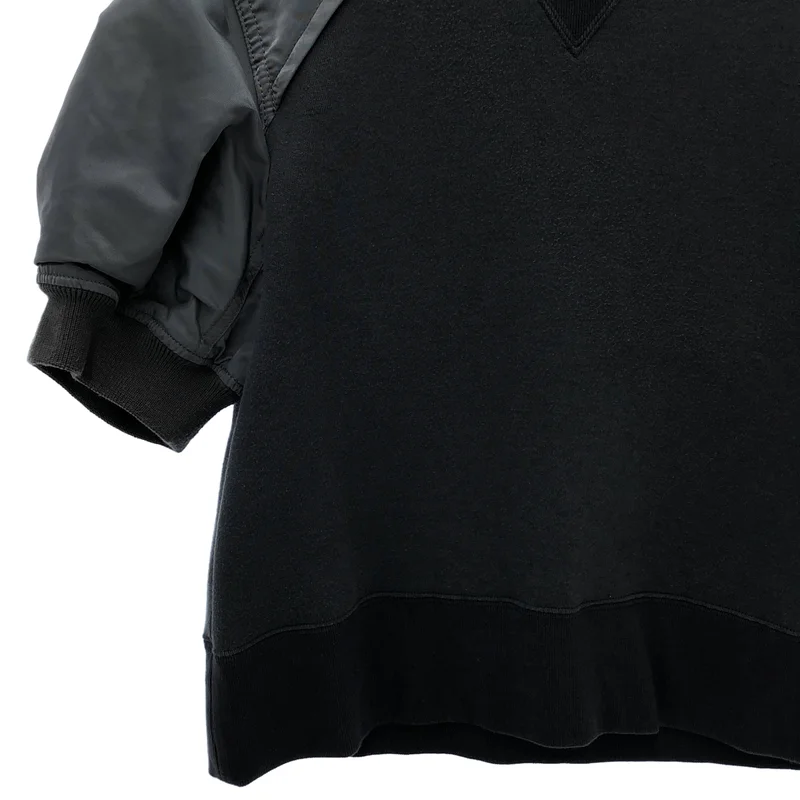 sacai / サカイ | 2022SS | Sponge Sweat Pullover / MA-1ドッキング 半袖スウェット | 1 | レディース