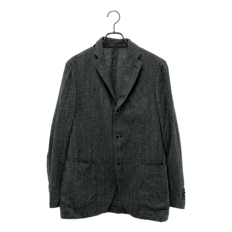 LARDINI / ラルディーニ | リネン ウール シルク混 ヘリンボーン テーラードジャケット | 46 | メンズ