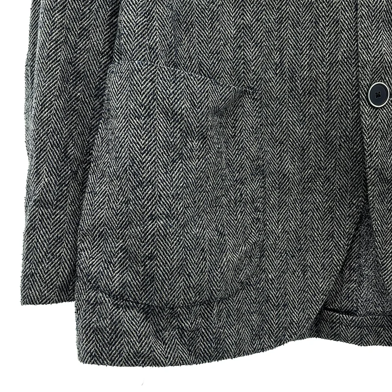 LARDINI / ラルディーニ | リネン ウール シルク混 ヘリンボーン テーラードジャケット | 46 | メンズ