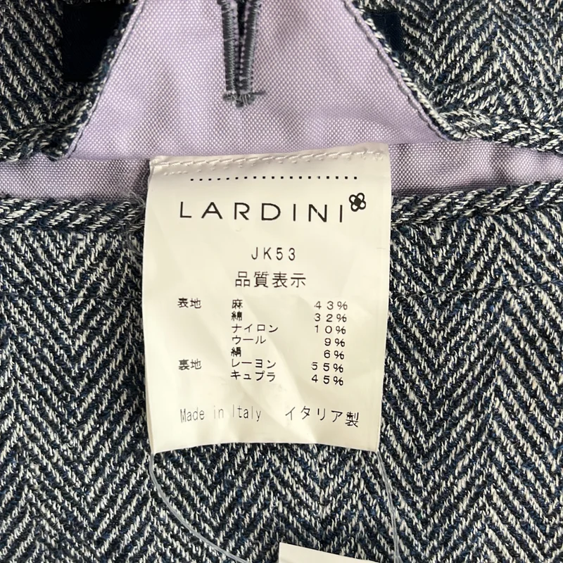 LARDINI / ラルディーニ | リネン ウール シルク混 ヘリンボーン テーラードジャケット | 46 | メンズ