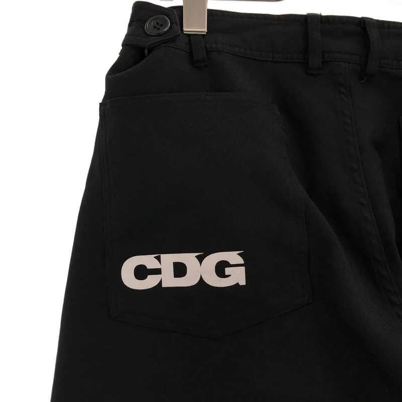 CDG by Comme des Garcons. / シーディージー コムデギャルソン | 2018AW | ポリエステル縮絨 ロゴ テーパード ワークパンツ | S | メンズ