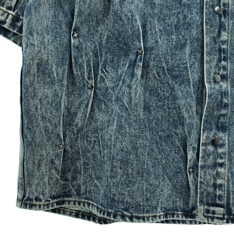 KUSIKOHC / クシコック | MULTI RIVET SHIRT SHORTSLEEVE マルチリベット デニム 半袖シャツ | M | メンズ