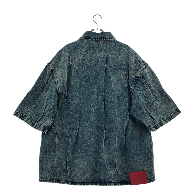 KUSIKOHC / クシコック | MULTI RIVET SHIRT SHORTSLEEVE マルチリベット デニム 半袖シャツ | M | メンズ