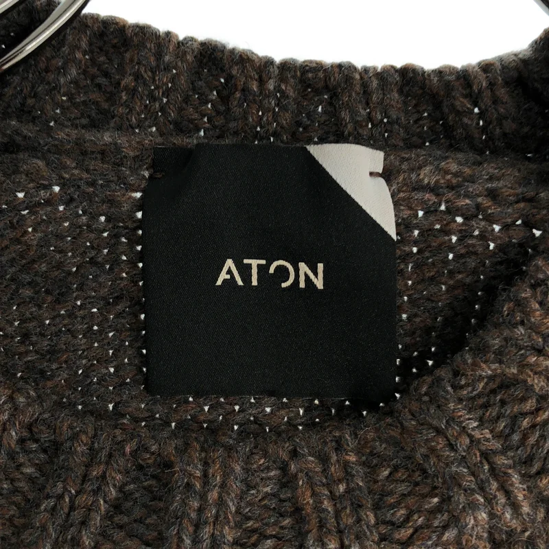 ATON / エイトン | ウール サイドスリット ローゲージニット | 02 | レディース