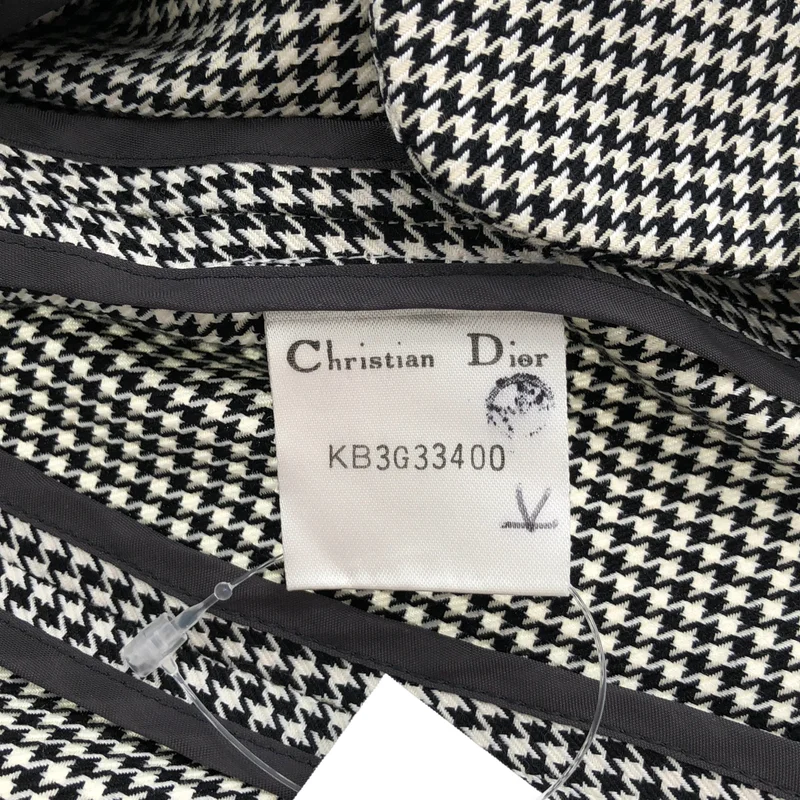 Christian Dior / クリスチャンディオール | コットン シルク 千鳥格子 半袖ジャケット | S | レディース