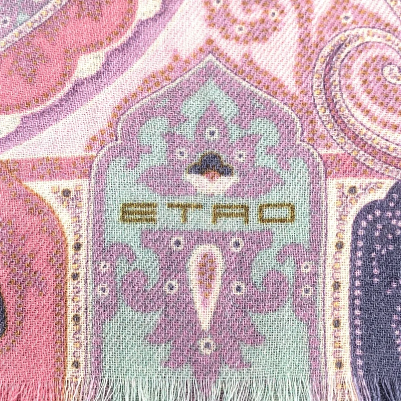 美品 エトロ イタリア製 ペイズリー総柄カシミヤシルク大判フリンジストール ETRO / エトロ | カシミヤ シルク ペイズリー ストール | – KLD
