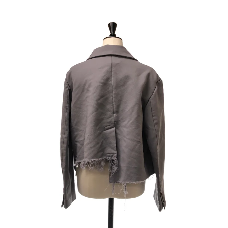 COMME des GARCONS / コムデギャルソン | 2023SS | ポリエステル 製品加工 変形 カットオフ オーバー ジャケット | XS | レディース