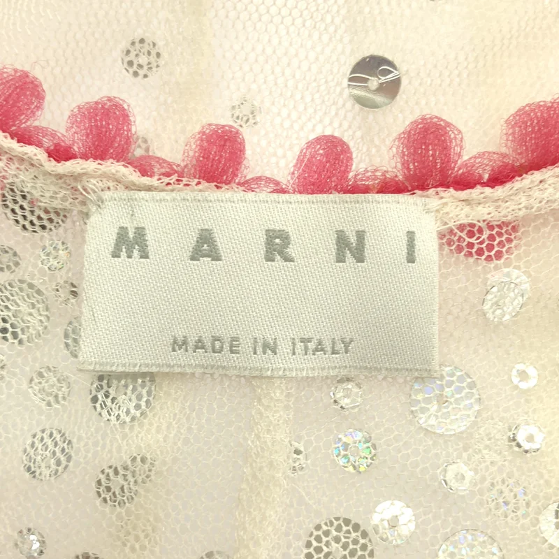 MARNI / マルニ | スパンコール メッシュ 半袖ワンピース | 40 | レディース
