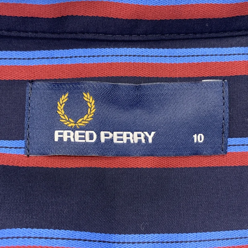 FRED PERRY / フレッドペリー | コットン ストライプ シャツドレス | 10 | レディース