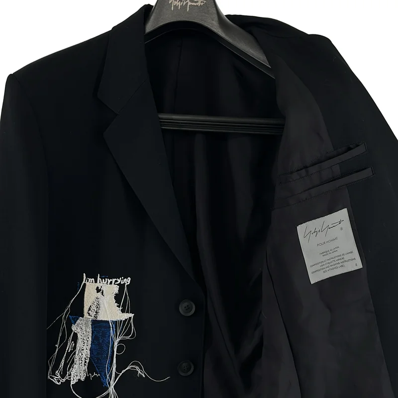 YOHJI YAMAMOTO POUR HOMME / ヨウジヤマモトプールオム | 2025AW | ウールギャバジン デッサン刺しゅう 3B テーラードジャケット | 2 | メンズ
