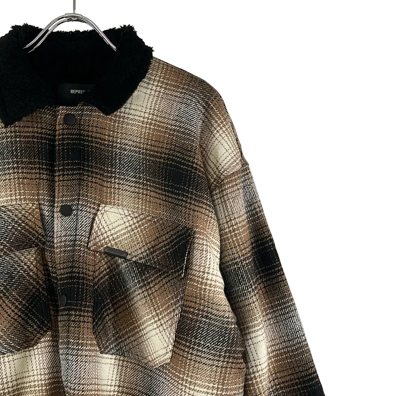 REPRESENT / リプレゼント | SHERPA SHIRT / ウール混 チェック シェルパシャツ | M | メンズ