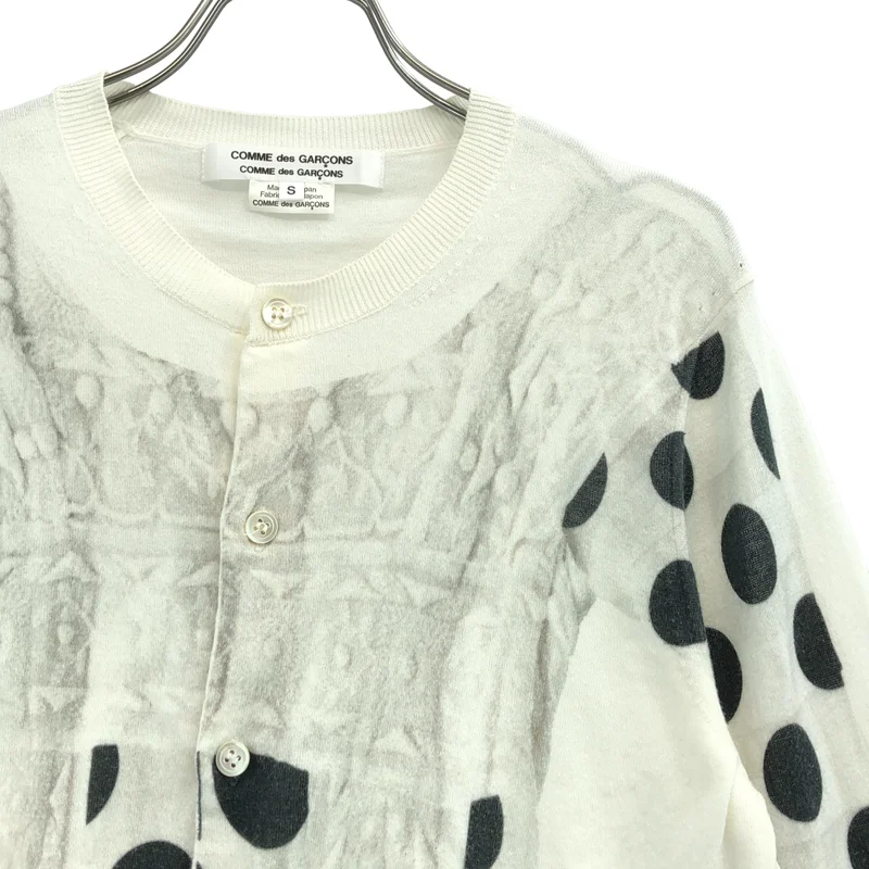 COMME des GARCONS COMME des GARCONS / コムコム | 2018SS | コットン 転写プリント クルーネック カーディガン | S | レディース