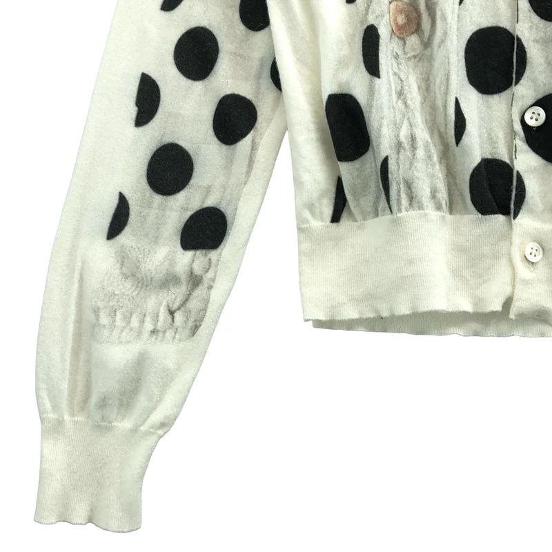 COMME des GARCONS COMME des GARCONS / コムコム | 2018SS | コットン 転写プリント クルーネック カーディガン | S | レディース
