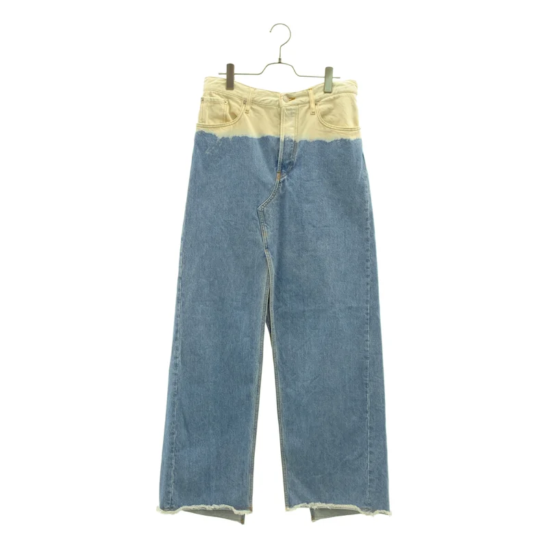 DRIES VAN NOTEN / ドリスヴァンノッテン | 2023SS | バイカラー ブリーチデニムスカート | 30 | レディース