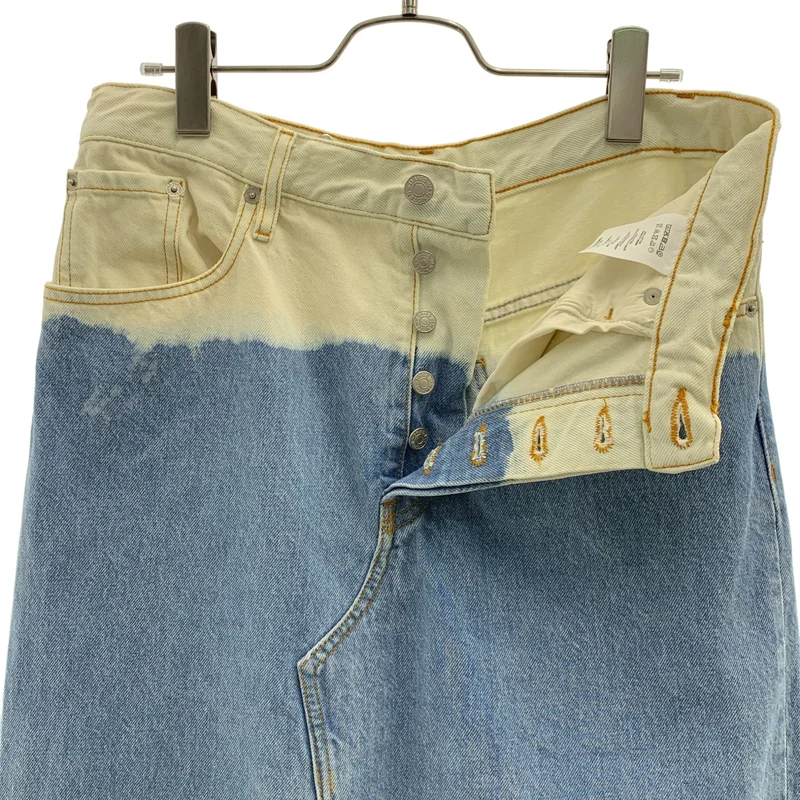 DRIES VAN NOTEN / ドリスヴァンノッテン | 2023SS | バイカラー ブリーチデニムスカート | 30 | レディース