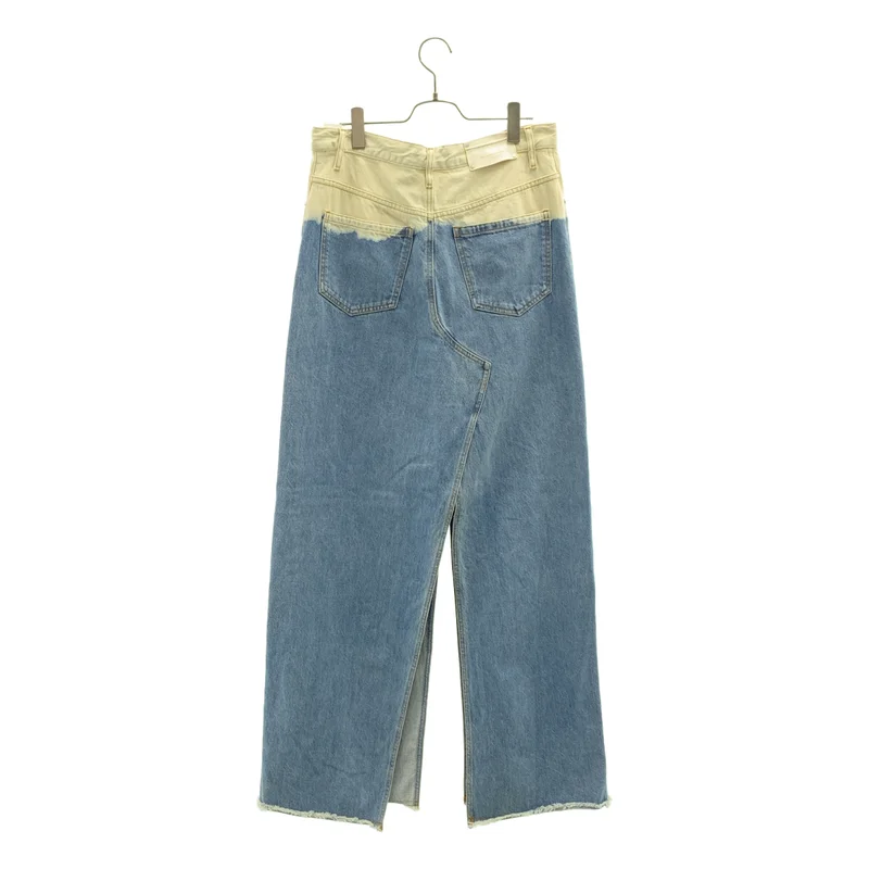 DRIES VAN NOTEN / ドリスヴァンノッテン | 2023SS | バイカラー ブリーチデニムスカート | 30 | レディース