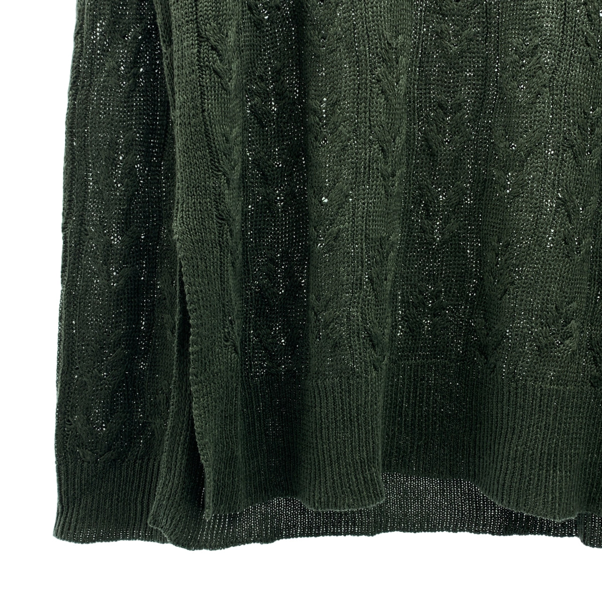 美品 24SS Theory セオリー Neo Sag Harbor Cable Vneck PO リネン 半袖 Vネック プルオーバー ニット カットソー 4101720 S ブラウン レディース 古着 中古 USED theory（セオリー） 美品 24SS Theory Neo Sag Harbor Cable Vneck PO