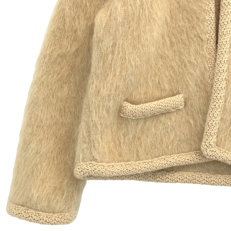 CELINE / セリーヌ | ブラッシュドモヘア エンブロイダリー カーディガンジャケット | S | レディース
