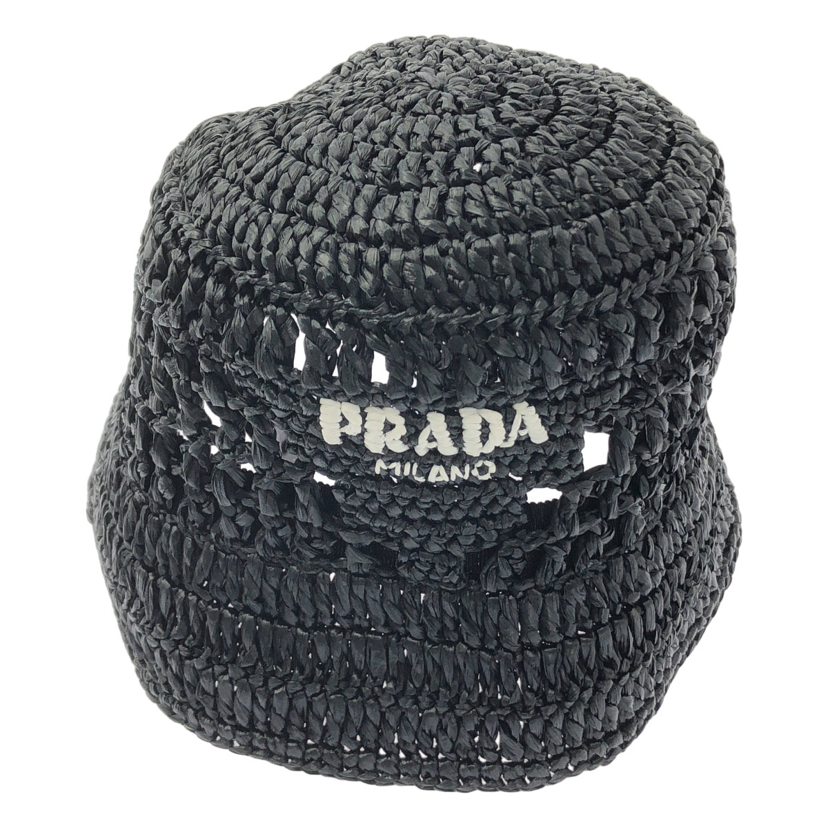 美品】 PRADA / プラダ | クロケット ストロー バケットハット | M