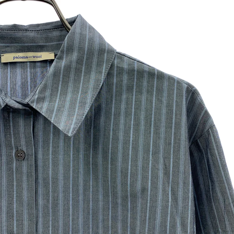 Paloma Wool / パロマウール | コットン ストライプ ロゴエンブロイダリー シャツ | S | レディース
