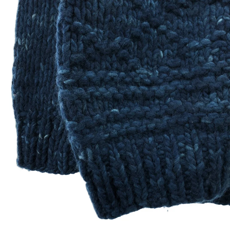visvim / ビズビム | INDIGO COWICHAN F.Z / レザーエルボーパッチ カウチンニット ジャケット | 2 | メンズ