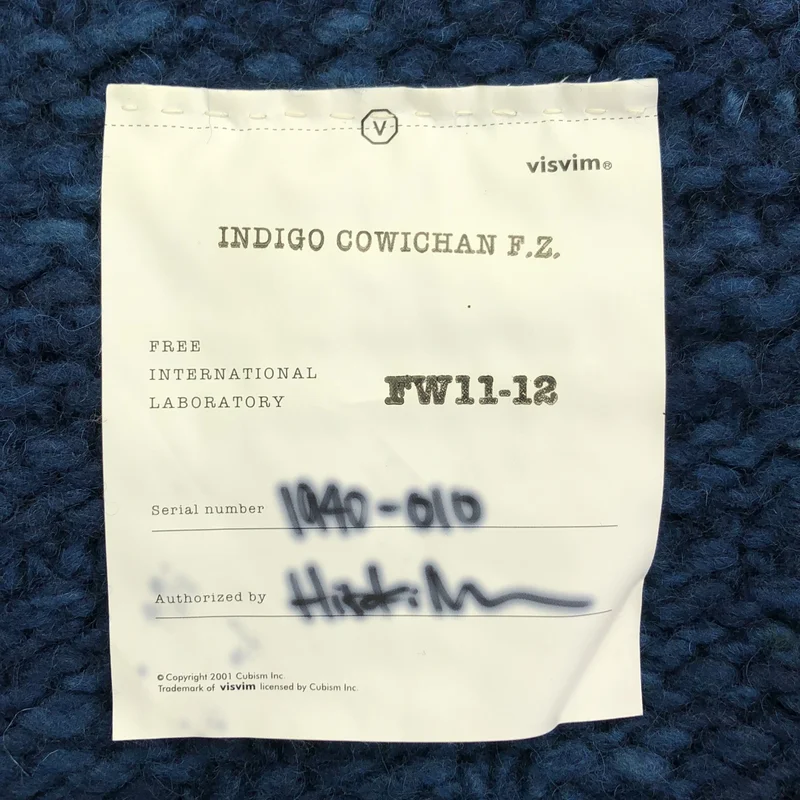 visvim / ビズビム | INDIGO COWICHAN F.Z / レザーエルボーパッチ カウチンニット ジャケット | 2 | メンズ