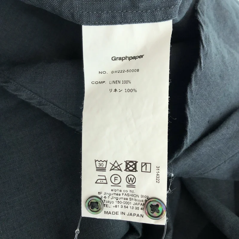 Graphpaper / グラフペーパー | 2022SS | Linen L/S Oversized Band Collar Shirt リネン バンドカラーシャツ | F | メンズ
