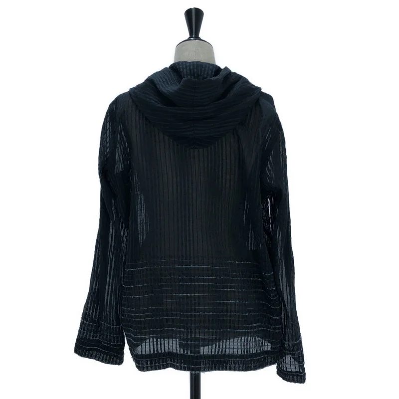 HaaT ISSEY MIYAKE / ハートイッセイミヤケ | コットン シルク ウール混 フーデッド シアーカーディガン | 3 | レディース