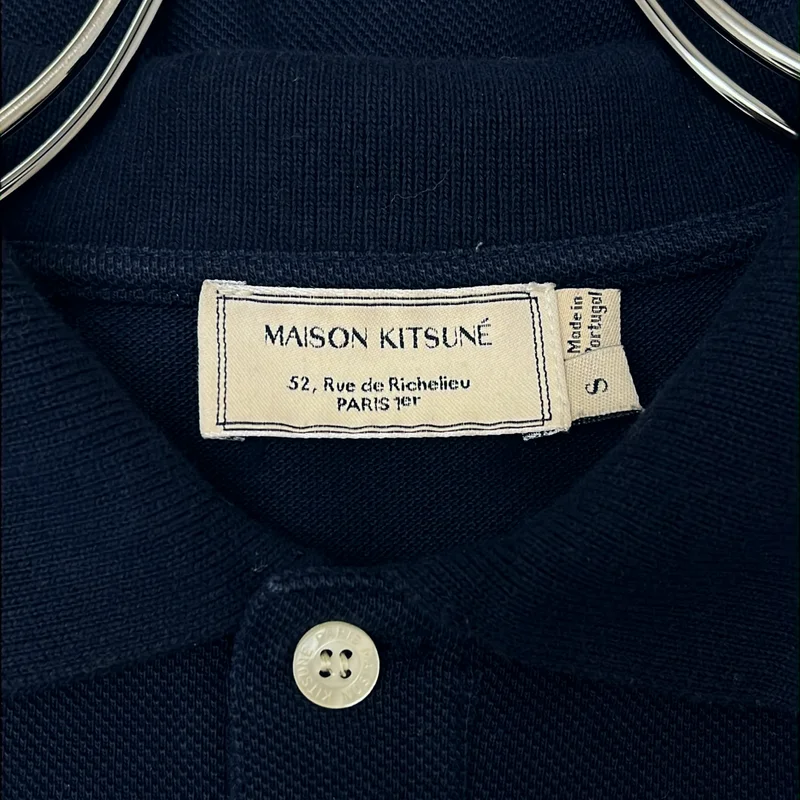 MAISON KITSUNE / メゾンキツネ | ワンポイントワッペン ロゴボタン ポロシャツ カットソー | S | メンズ