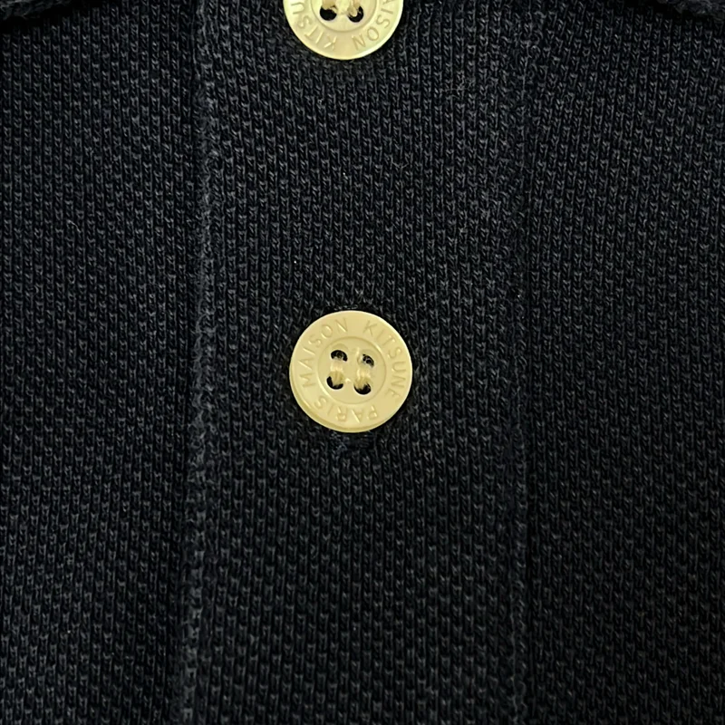 MAISON KITSUNE / メゾンキツネ | ワンポイントワッペン ロゴボタン ポロシャツ カットソー | S | メンズ