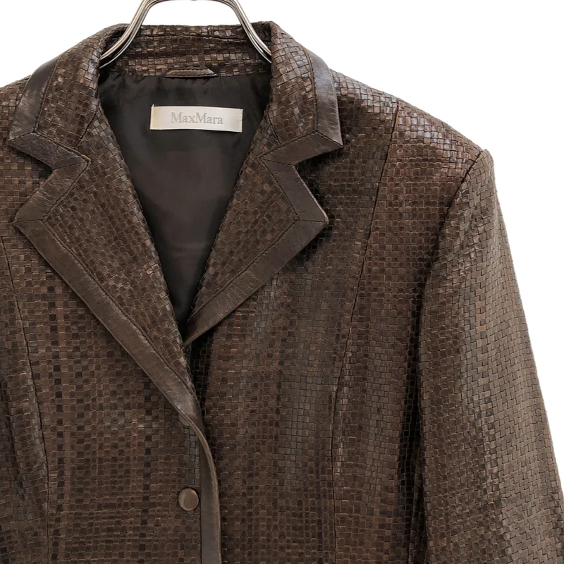 Max Mara / マックスマーラ | レザー パイピング ジャケット | 42 | レディース