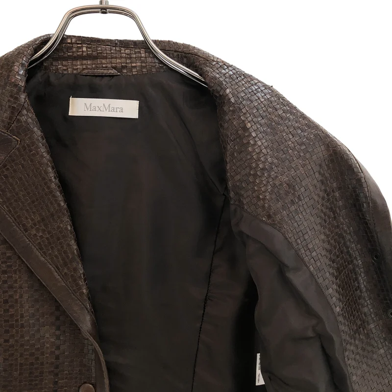 Max Mara / マックスマーラ | レザー パイピング ジャケット | 42 | レディース