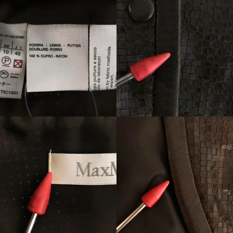 Max Mara / マックスマーラ | レザー パイピング ジャケット | 42 | レディース